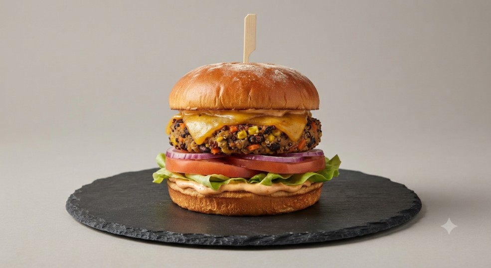 Cheesy Veggie Burger