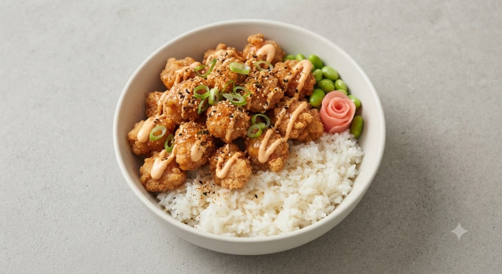 Chicken Popcorn Rice Bowl